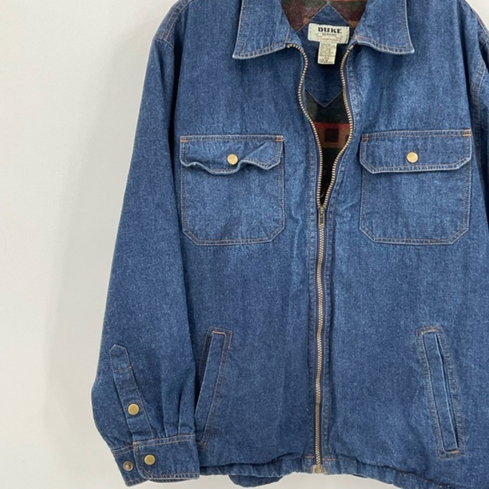 Vintage Duke Haband Fleece lined Denim Jacket Size Medium - Picture 2 of 6